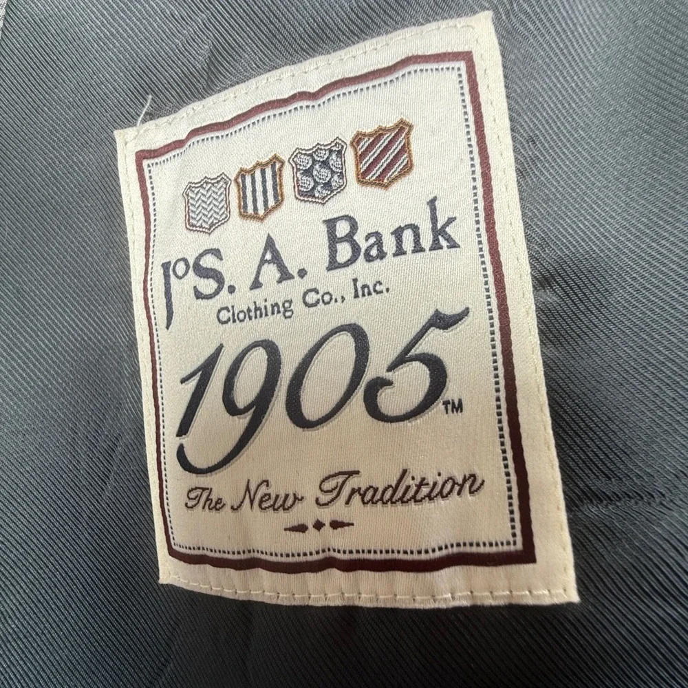 Jos A Bank 1905 Mens Charcoal Glen Plaid Wool Blend Suit 54 Regular 49‎ Waist